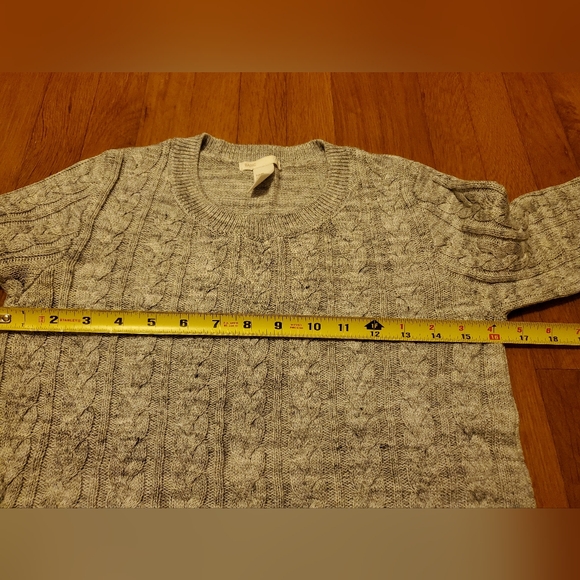 H&M women's acrylic-cotton blend gray twisted knit ribbed pull-over sweater - Picture 8 of 8